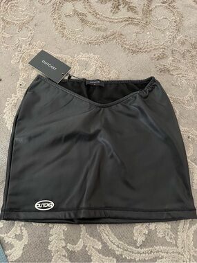 Outcast Black Faux-Leather Mini Skirt